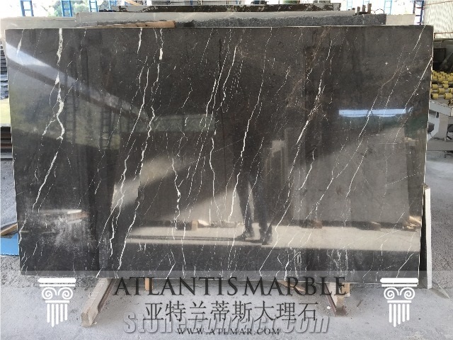 Turkish Marble Cut Size Slab Export Black Empire