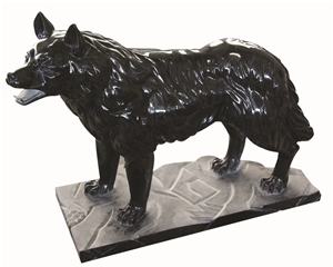 China Black Granite Dog Carving Statues China Black Granite Dog Carving Statues