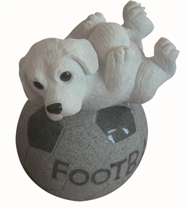 China Black Granite Dog Carving Statues
