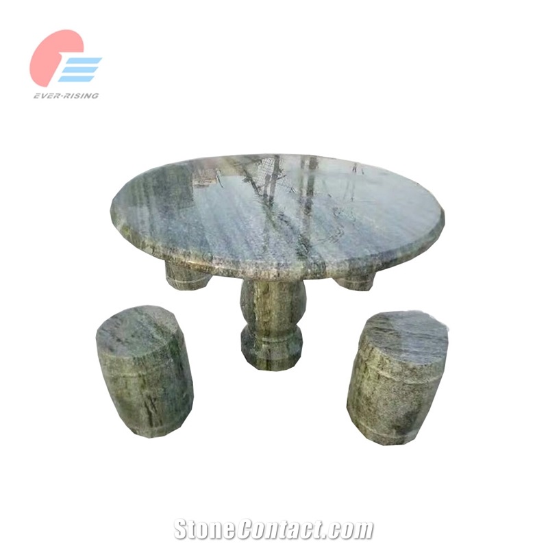 Grassland Green Marble Outdoor Garden Seating Table Sets