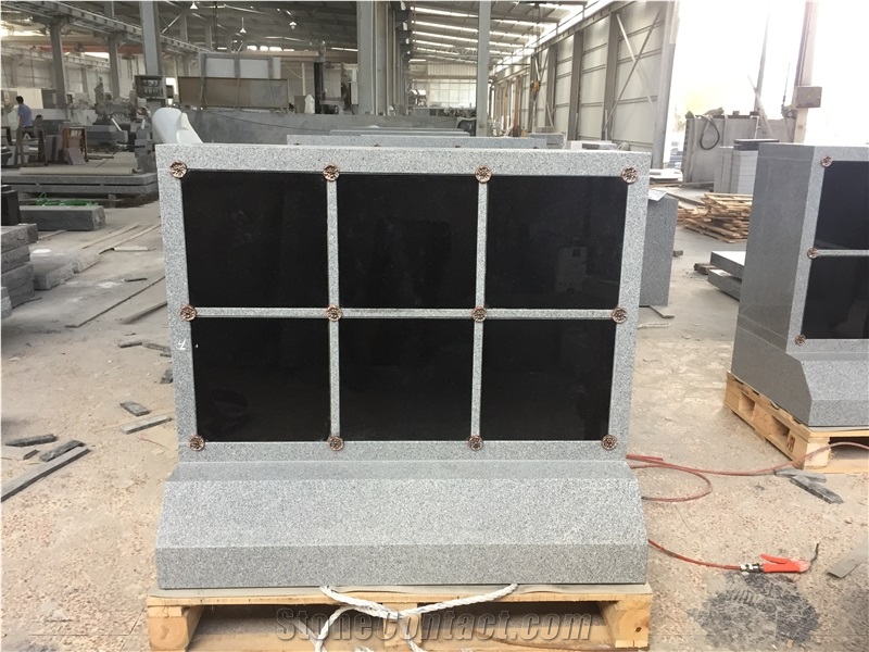 Light Gray with Black Doors 6 Niches Columbarium