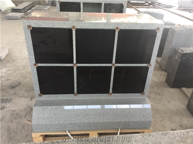 Light Gray with Black Doors 6 Niches Columbarium