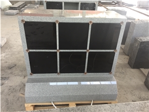 Light Gray with Black Doors 6 Niches Columbarium