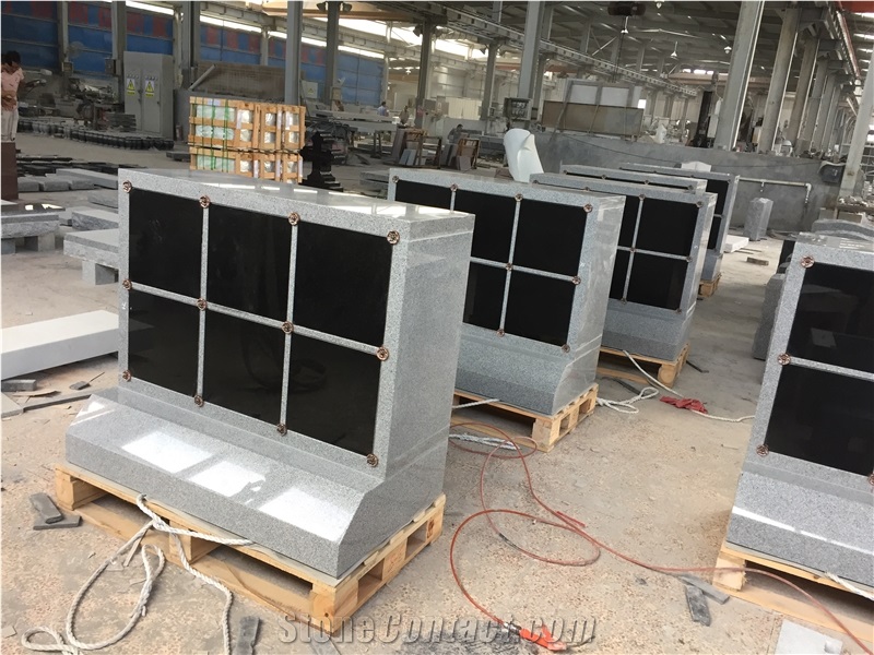 Light Gray with Black Doors 6 Niches Columbarium