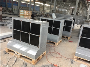 Light Gray with Black Doors 6 Niches Columbarium