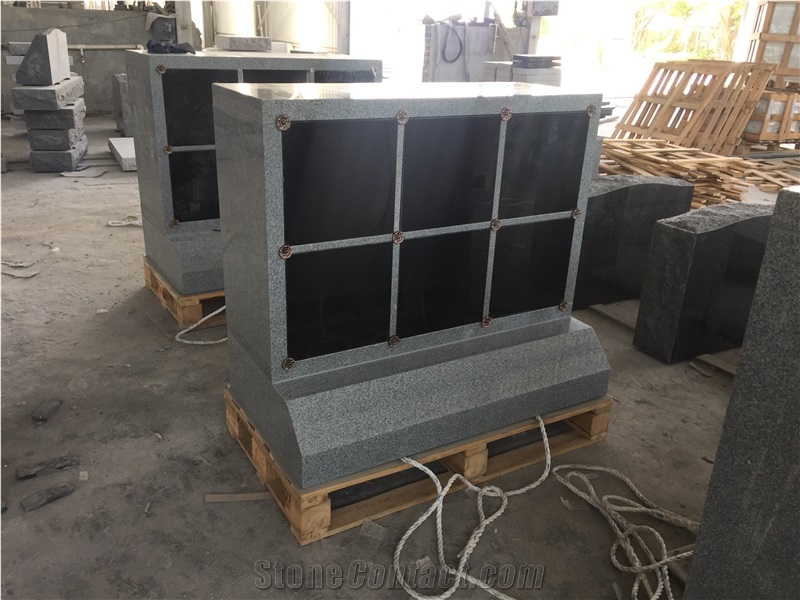 Light Gray with Black Doors 6 Niches Columbarium
