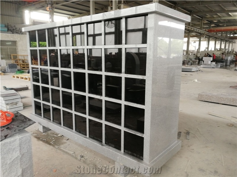 Light Gray with Black Doors 80 Niches Columbarium