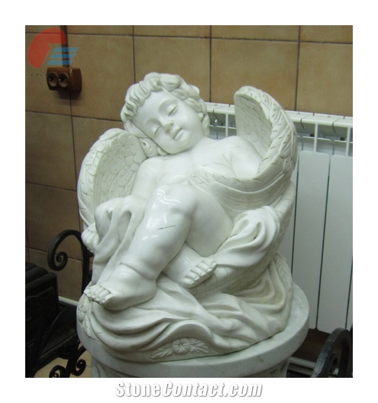 Sleeping White Marble Little Angel