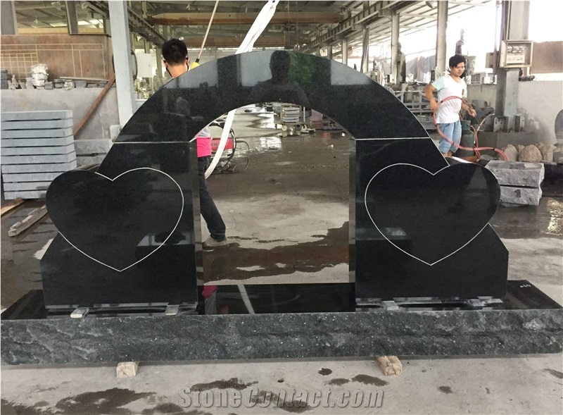 Starry Black Granite Custom Shape Monument