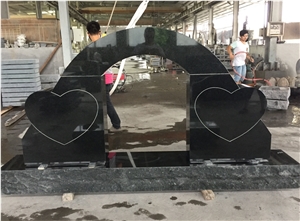 Starry Black Granite Custom Shape Monument