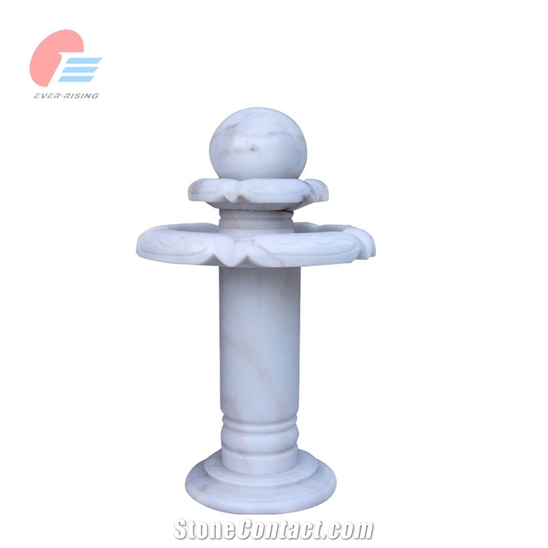 White Marble Ball Floating Water Fountain