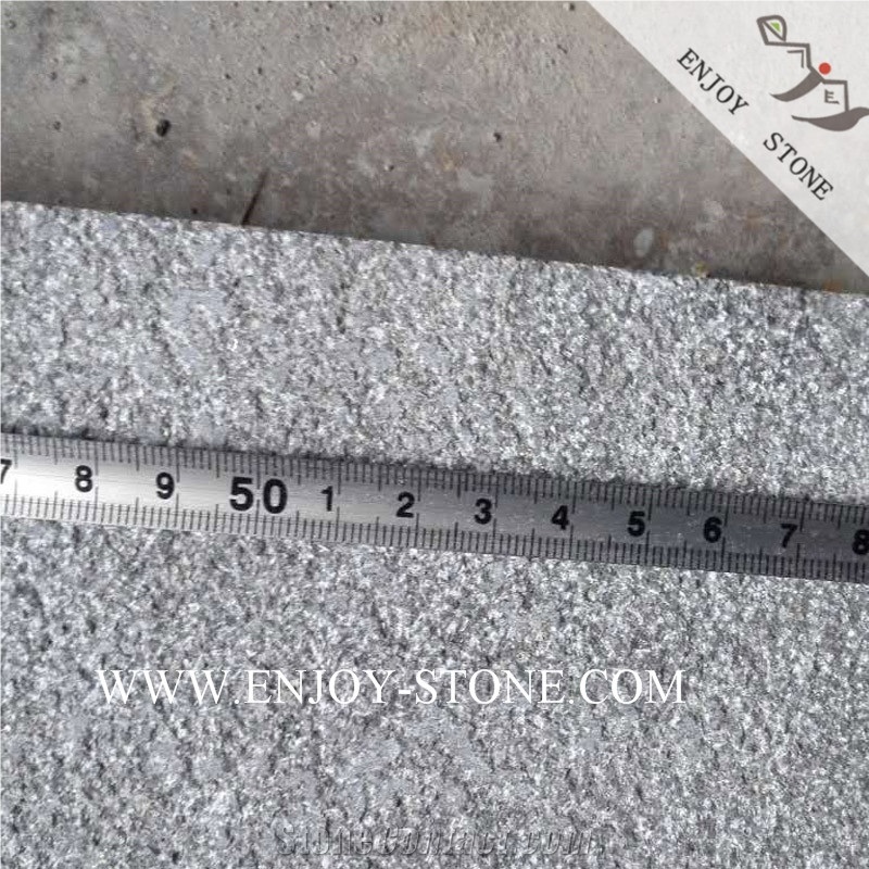 Bush Hammered Black Pearl Basalt Cut to Size Tiles