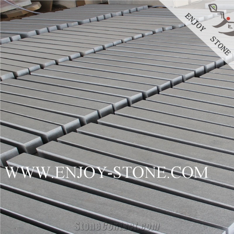 Exfoliated G654 Sesame Gray Kerbstone,Cubrstone