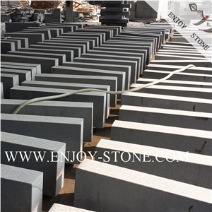 Exfoliated G654 Sesame Gray Kerbstone,Cubrstone