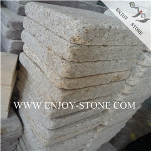 Flamed and Tumbled G682 Yellow Granite Cobblestone