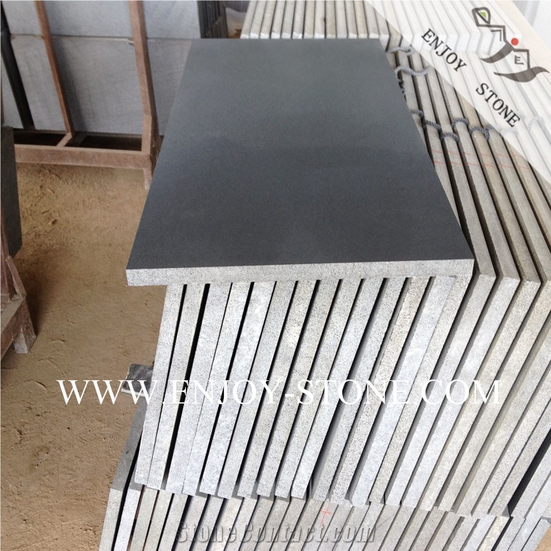 Honed Hainan Black Basalt,Andesite Floor Tiles,