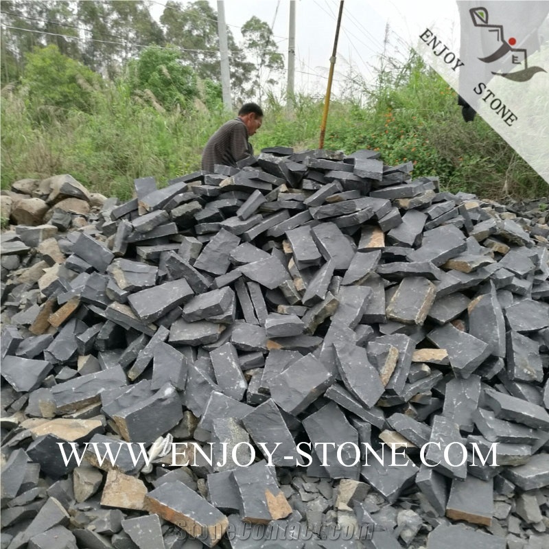 Natural Split Zhangpu Black Basalt Cobblestone
