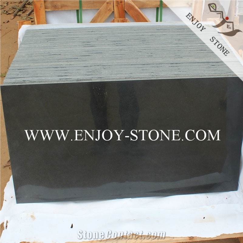 Polished Black Basalt / Bluestone Floor Tiles
