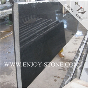 Polished G684 Black Pearl Basalt Tiles and Slabs