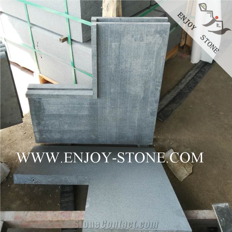 Sawn Hainan Bluestone Internal Corner Coping Tiles