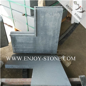 Sawn Hainan Bluestone Internal Corner Coping Tiles