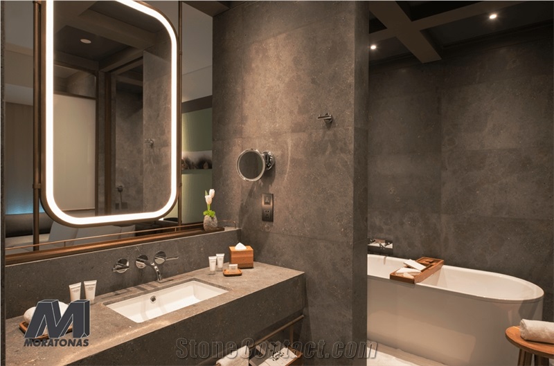 Moon Grey Limestone Honed Tiles & Slabs