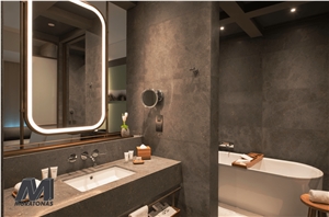 Moon Grey Limestone Honed Tiles & Slabs