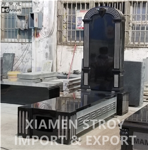 Diamond Design Monument Tombstone Gravestone Black