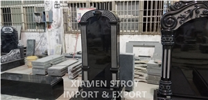 Diamond Design Monument Tombstone Gravestone Black