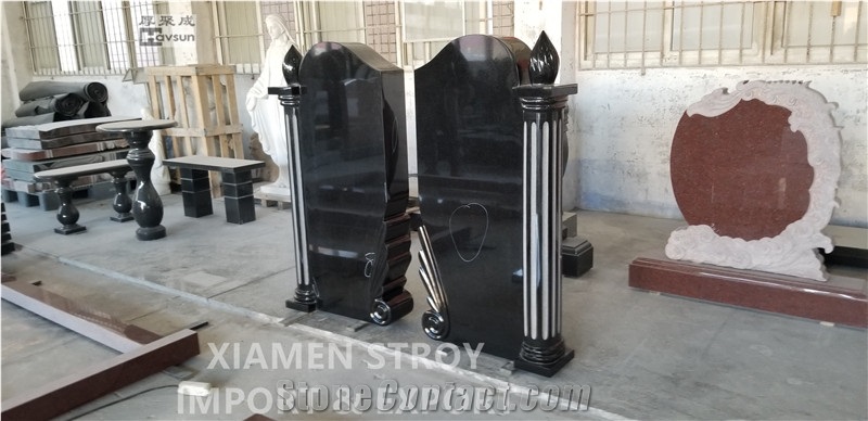 Flame Headstone Jewish Style Tombstone Monument