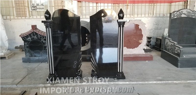 Flame Headstone Jewish Style Tombstone Monument