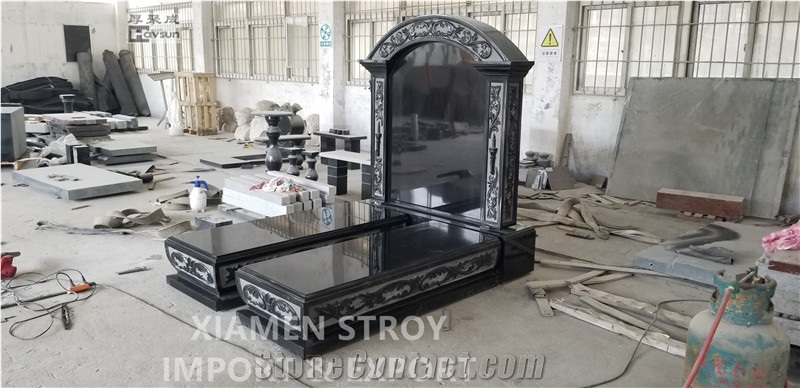 Jewish Style Candle Monument Tombstone Menorah