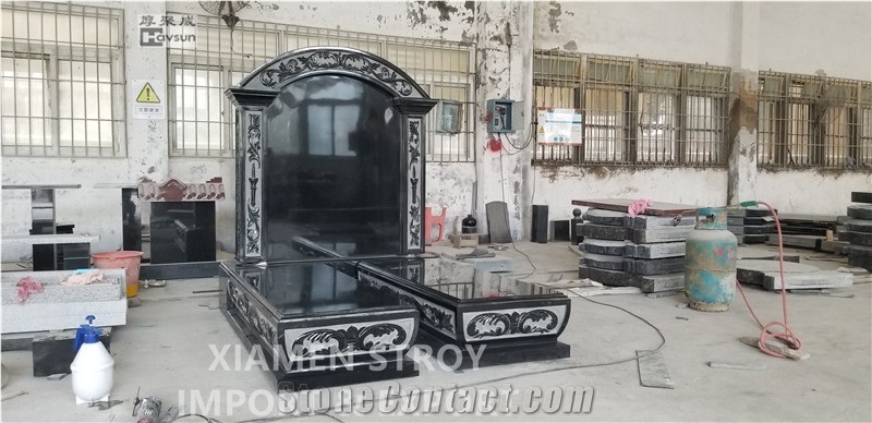 Jewish Style Candle Monument Tombstone Menorah