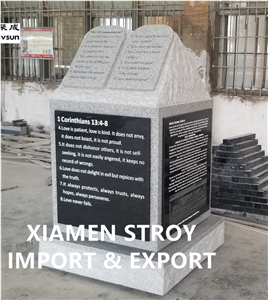 Tablet Pedestal Monument 10 Commandents Tombstone Tablet Pedestal Monument 10 Commandents Tombstone