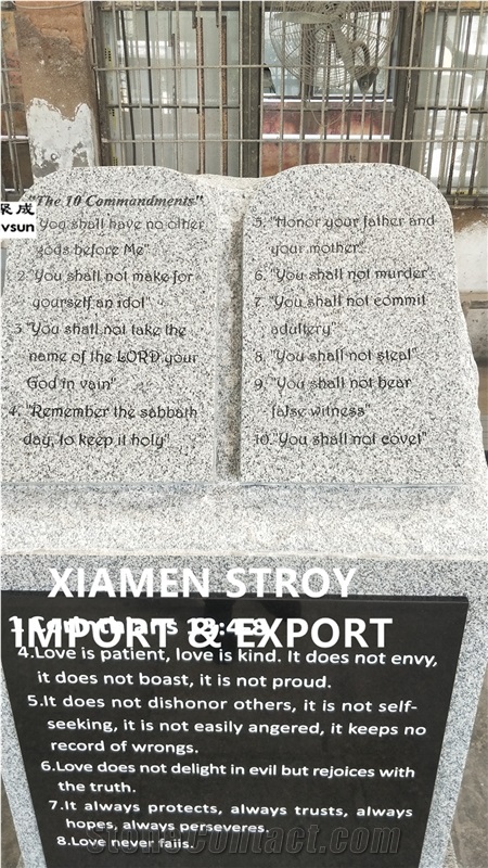 Tablet Pedestal Monument 10 Commandents Tombstone