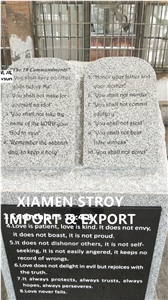 Tablet Pedestal Monument 10 Commandents Tombstone
