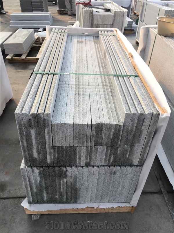 High Polished Grey G603 Stair Top with Anti-Slip