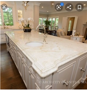 Taj Mahal Quartize Countertop Kitchen Island