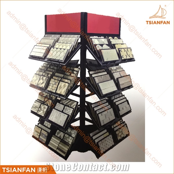 Mosaic Glass Sample Spin Display Stand Rack