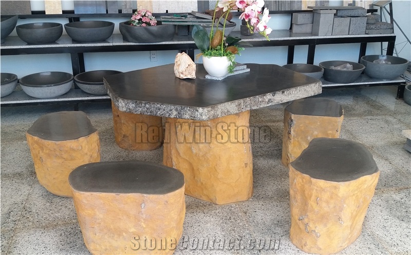 Natural Basalt Stone for Table & Chair