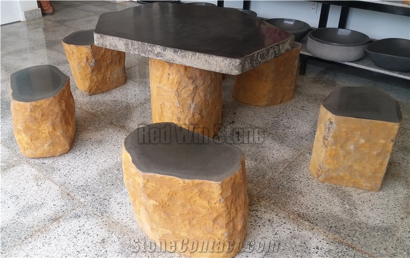 Natural Basalt Stone for Table & Chair