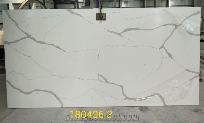 Artificial Calacatta Quartz Eternal White Slabs