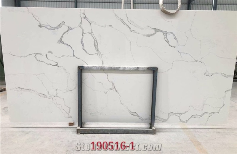 Artificial Carrara White Quartz Slabs