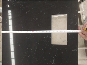 Black Carrara Quartz Stone Oval Dresser Desk Tops