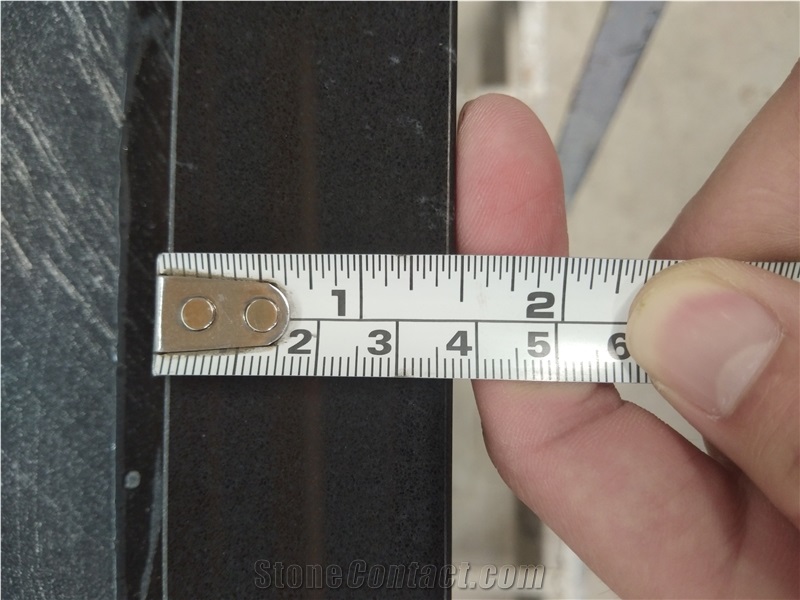 Black Carrara Quartz Stone Oval Dresser Desk Tops