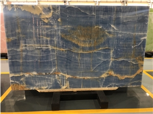 Blue Onyx Slabs for Interior Wall Cladding Tiles