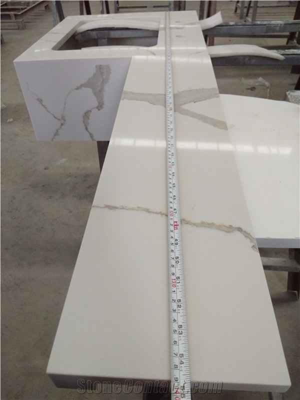 Calacatta Bettoli White Quartz Vanity Tops Combo