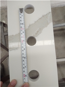 Calacatta Bettoli White Quartz Vanity Tops Combo