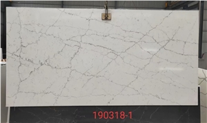 Calacatta Pearl White Quartz Slabs Tiles Home