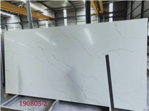 Calacatta White Quartz Slabs for Bath Vanity Tops